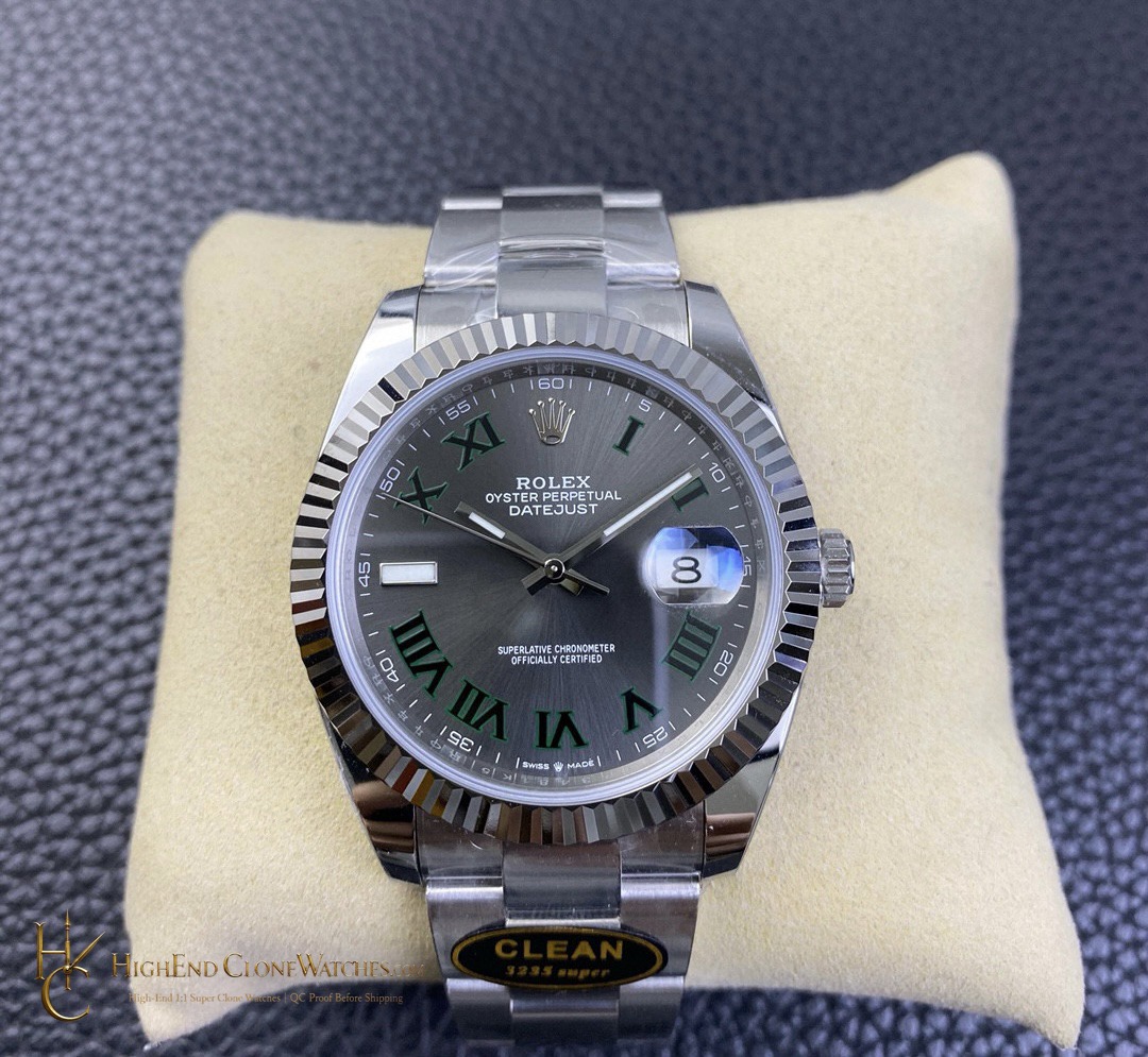 Rolex Datejust m126334-0021 front view super clone watch
