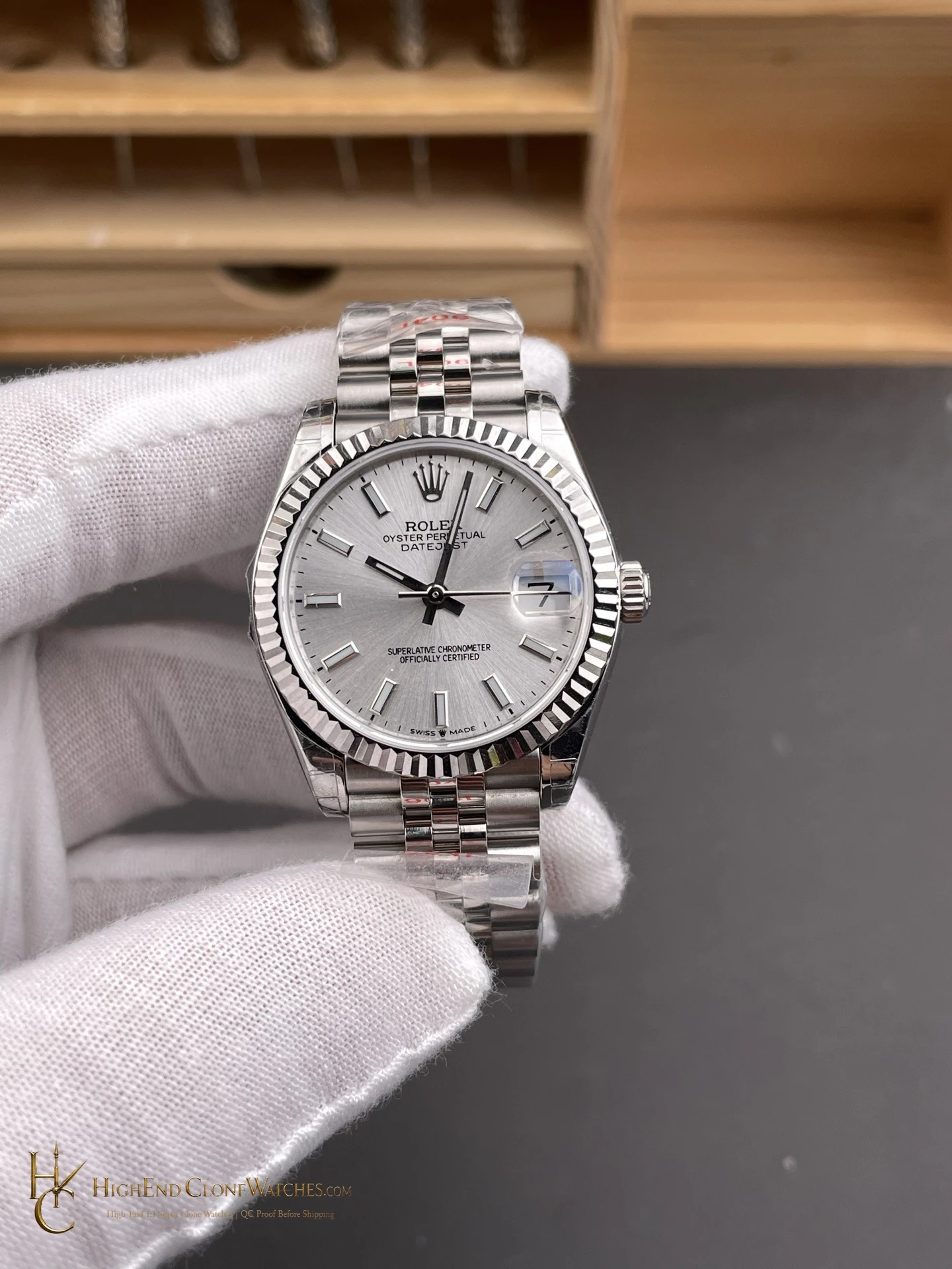 Rolex Datejust 126234-0013 front view super clone watch
