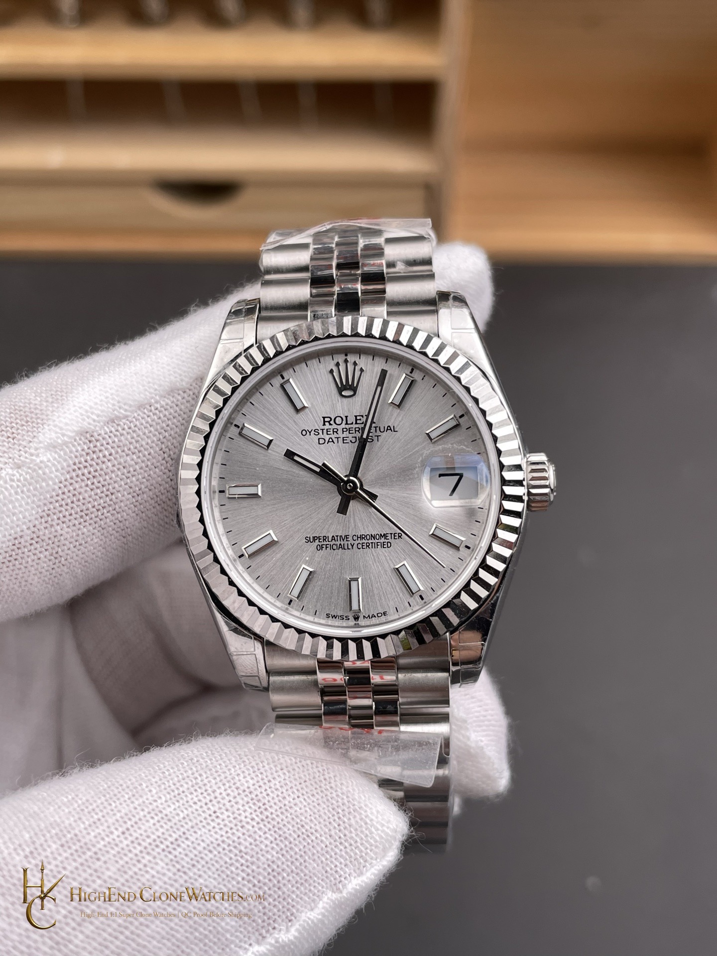Rolex Datejust 126234-0013 dial and marker detail super clone watch