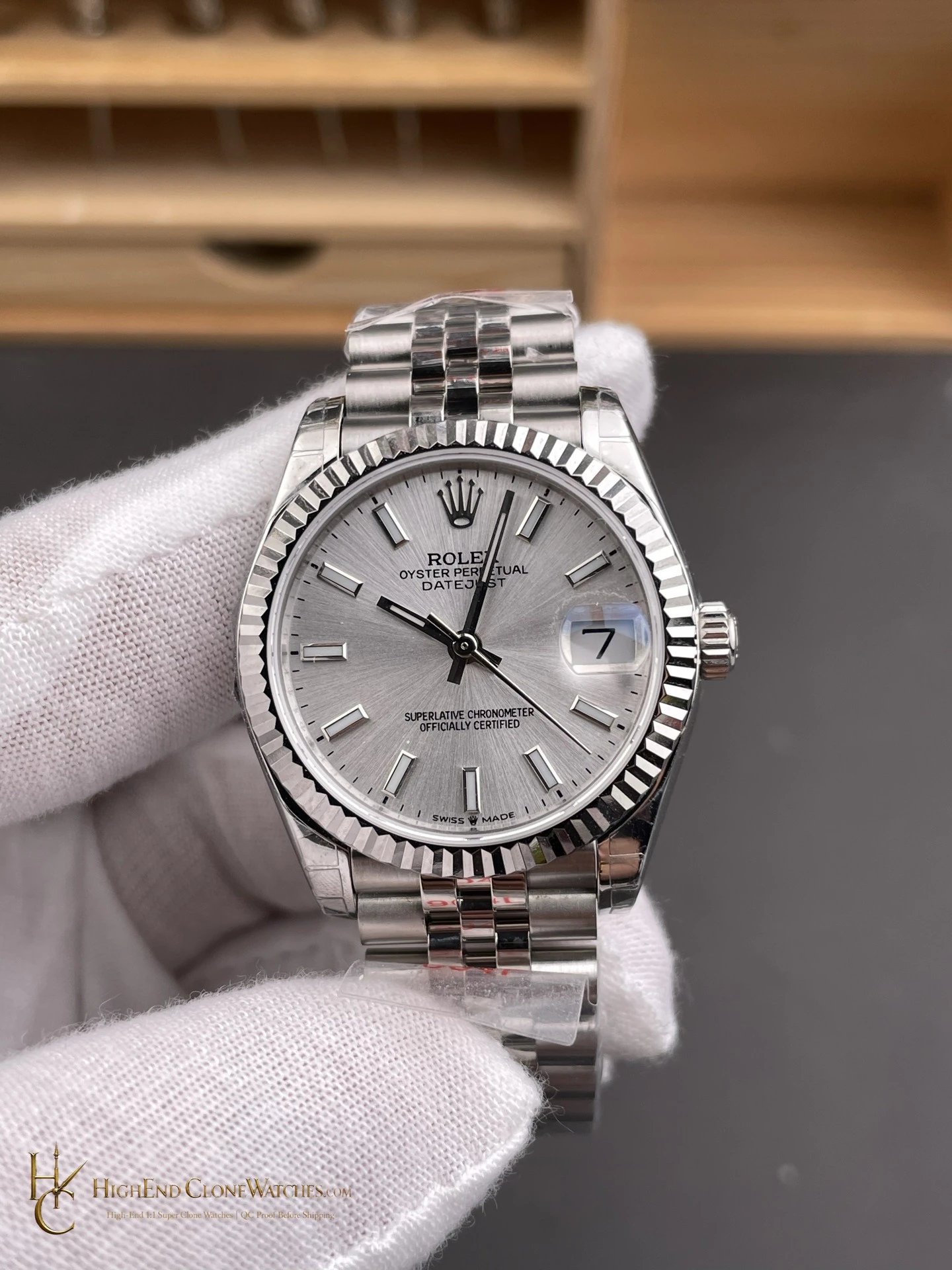 Rolex Datejust 126234-0013 dial and marker detail super clone watch