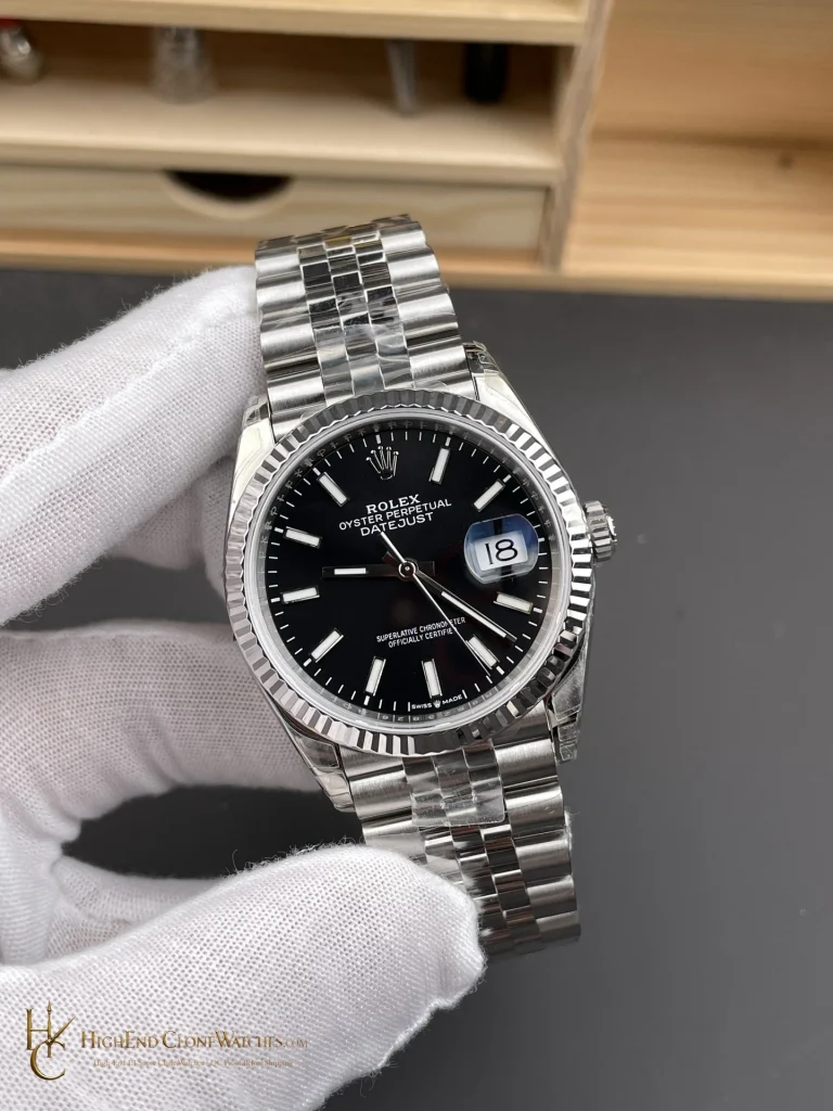 Rolex Datejust 126234 angled dial view super clone watch