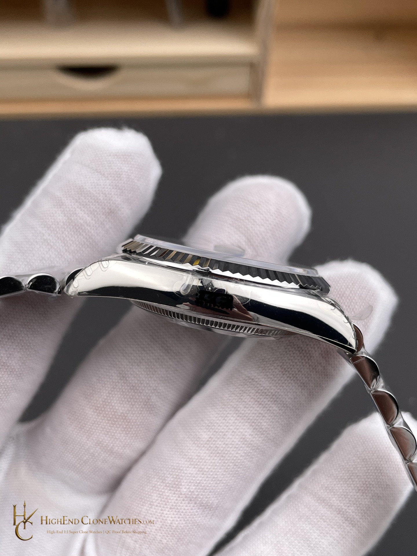 Rolex Datejust 126234 crown and case detail super clone watch