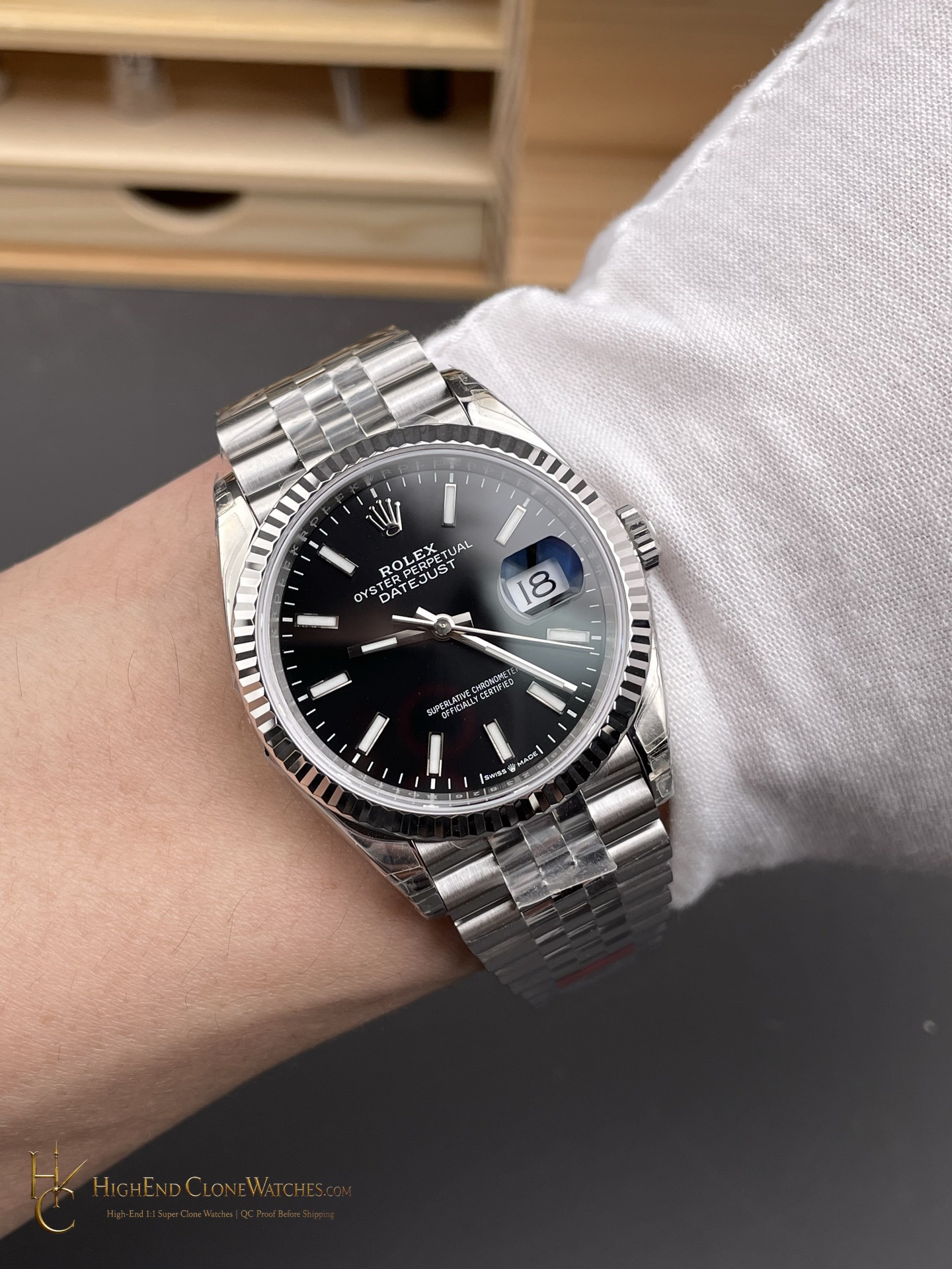 Rolex Datejust 126234 caseback view super clone watch