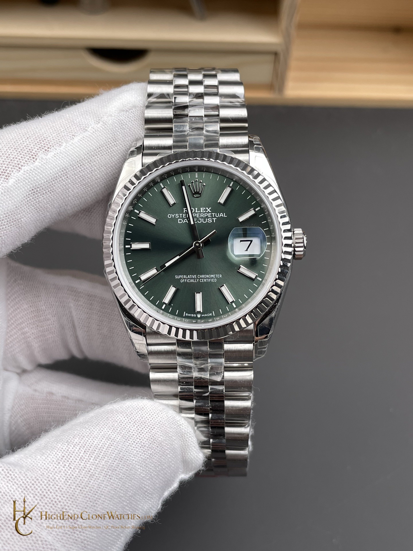 Rolex Datejust 36 Ref. 126234 front view super clone watch