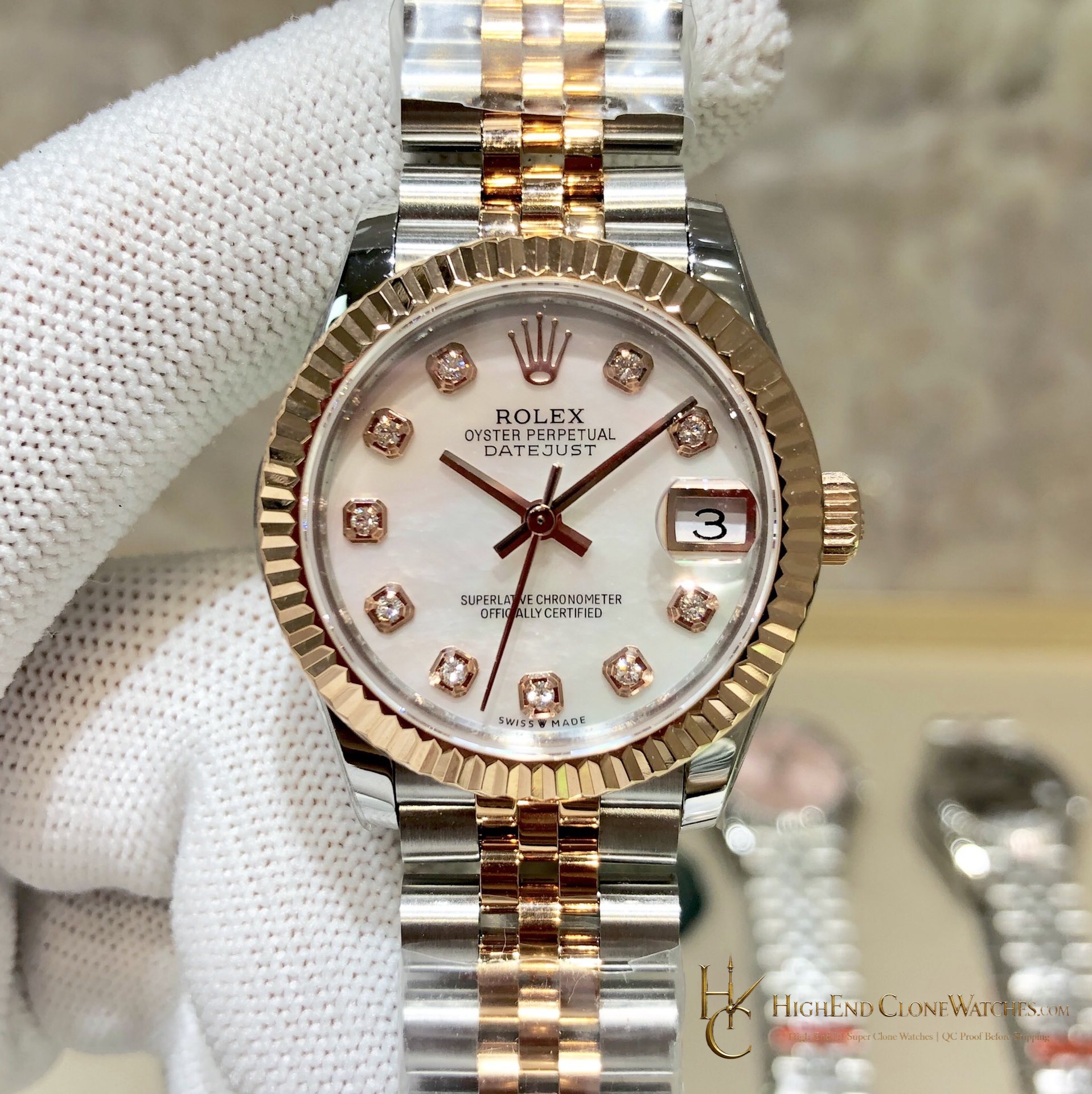 Rolex Datejust 31 m278271-0026 front view super clone watch