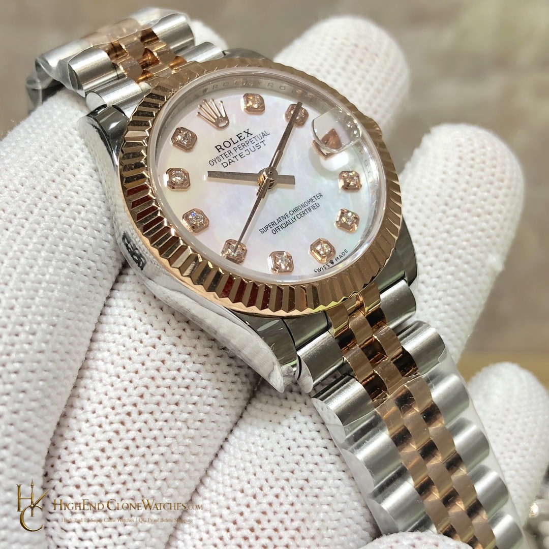 Rolex Datejust 31 m278271-0026 bezel detail super clone watch