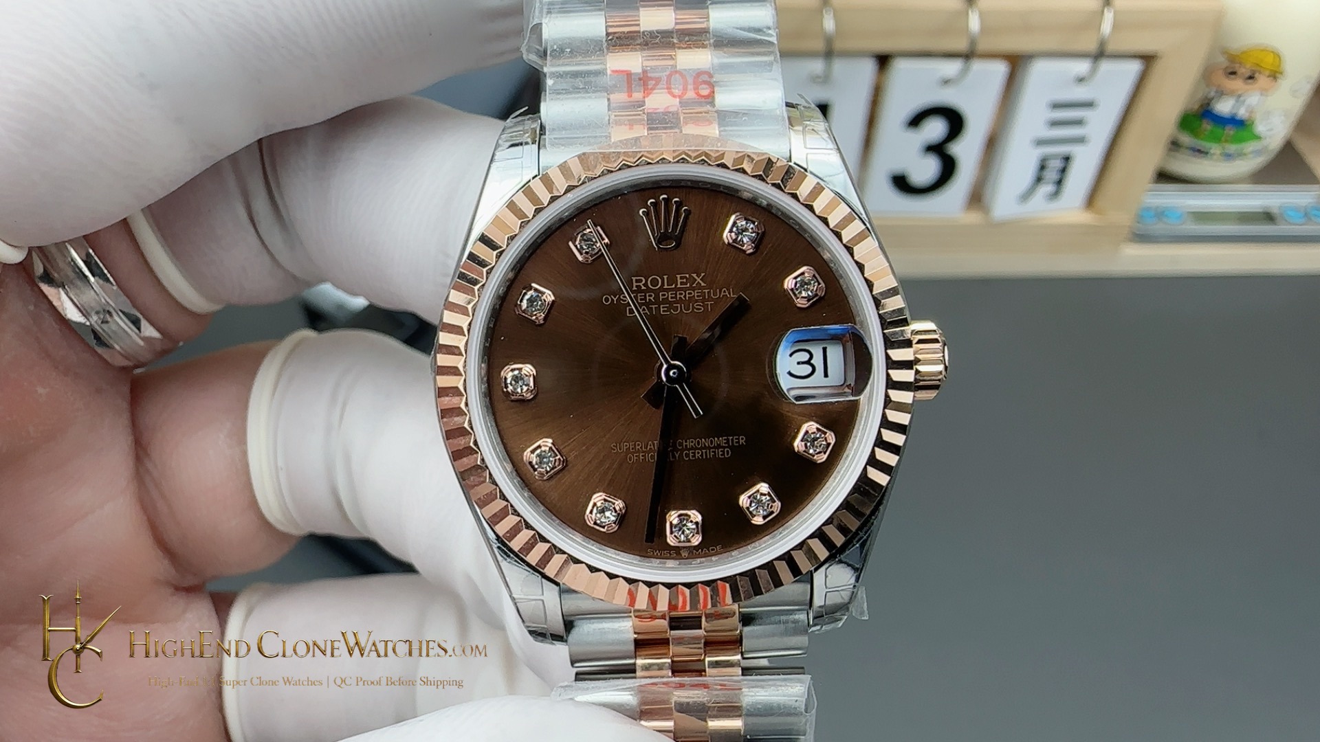 Rolex Datejust m278271-0028 front view super clone watch