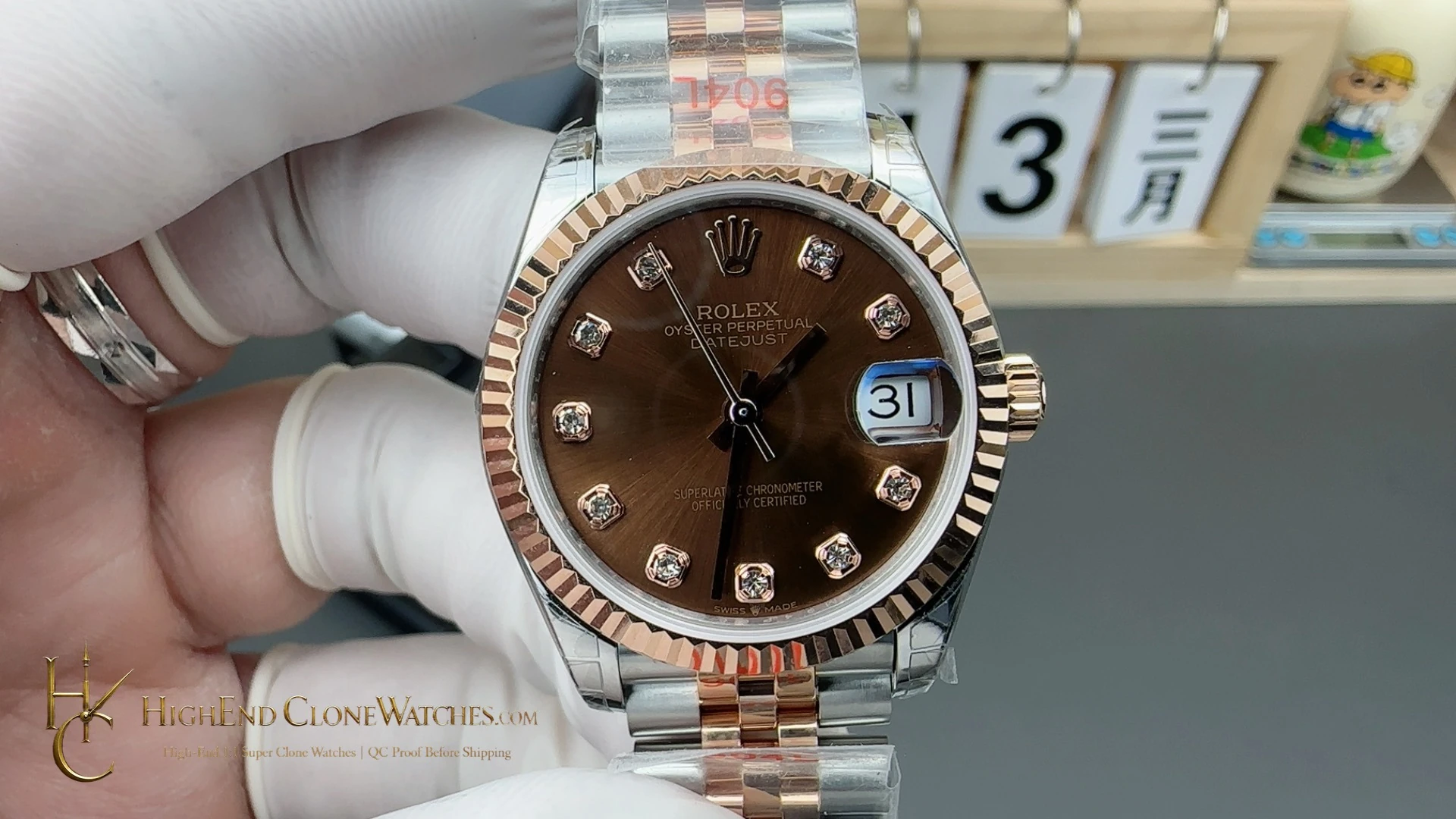 Rolex Datejust m278271-0028 front view super clone watch