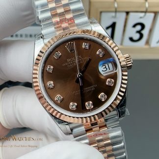 Rolex Datejust m278271-0028 angled dial view super clone watch