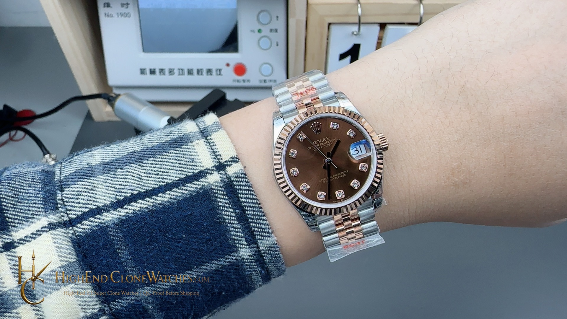 Rolex Datejust m278271-0028 crown and case detail super clone watch