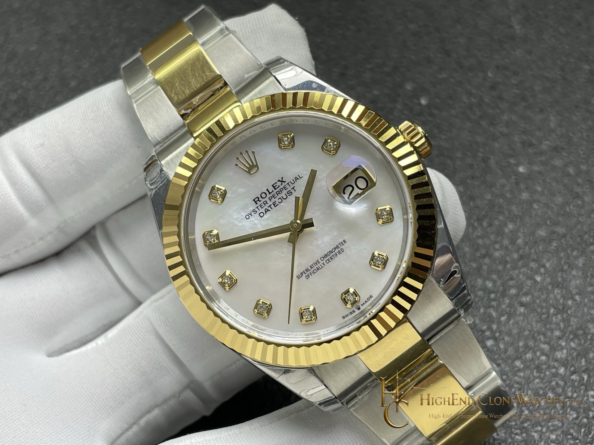 Rolex Datejust 31 m278273-0027 angled dial view super clone watch