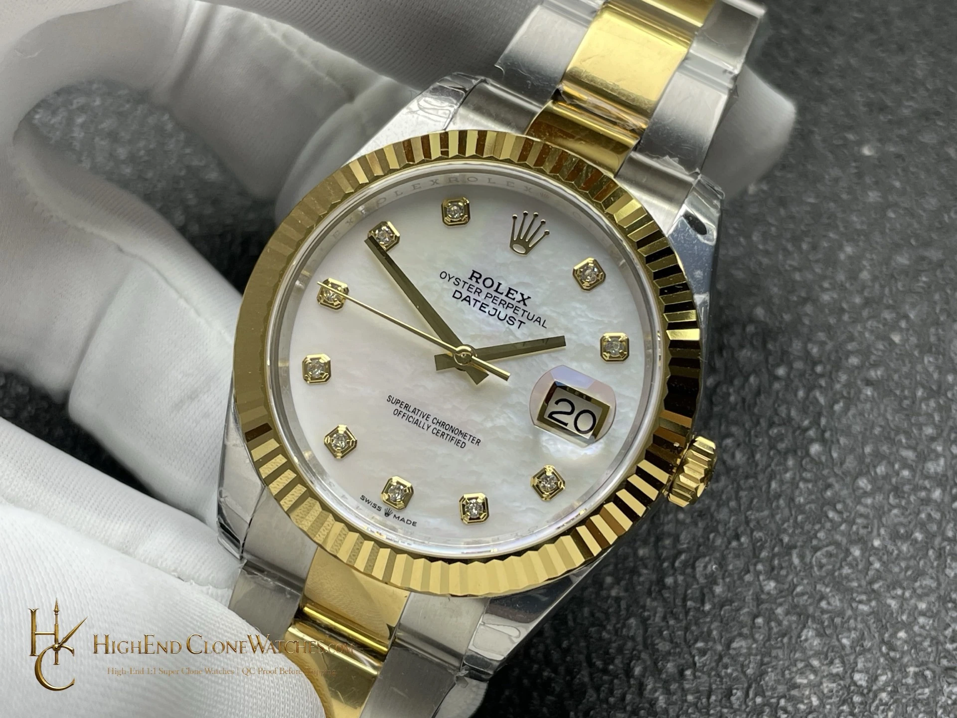 Rolex Datejust 31 m278273-0027 bezel detail super clone watch