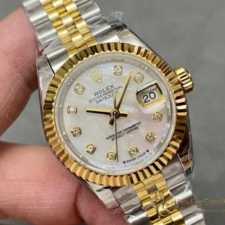 Rolex Datejust m278273-0028 angled dial view super clone watch