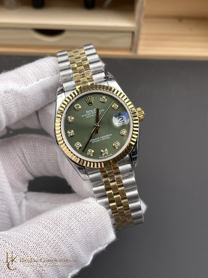 Rolex Datejust m278273-0030 angled dial view super clone watch