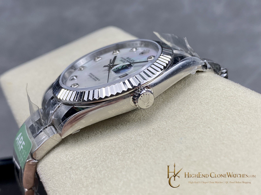 Rolex Datejust 278274-0005 crown and case detail super clone watch