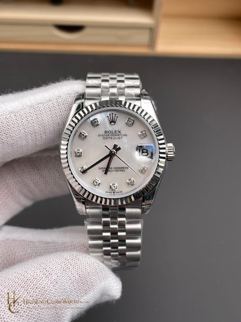 Rolex Datejust 278274 angled dial view super clone watch