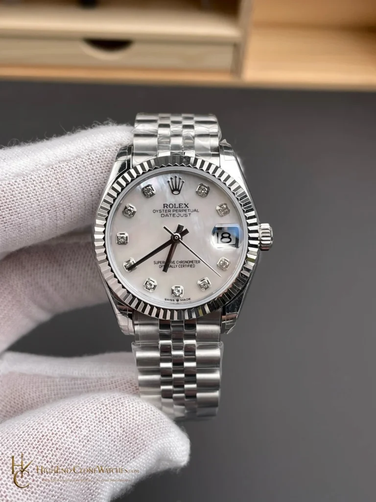 Rolex Datejust 278274 angled dial view super clone watch