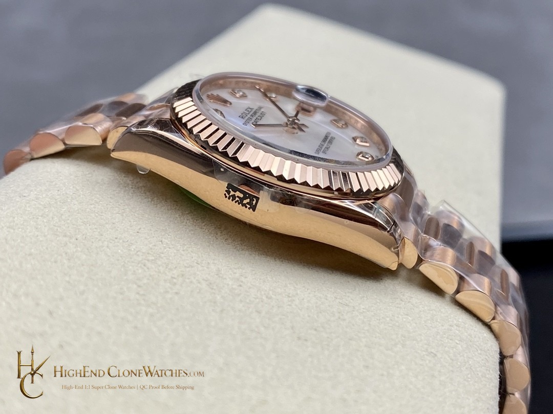 Rolex Datejust 31 278275-0009 crown and case detail super clone watch
