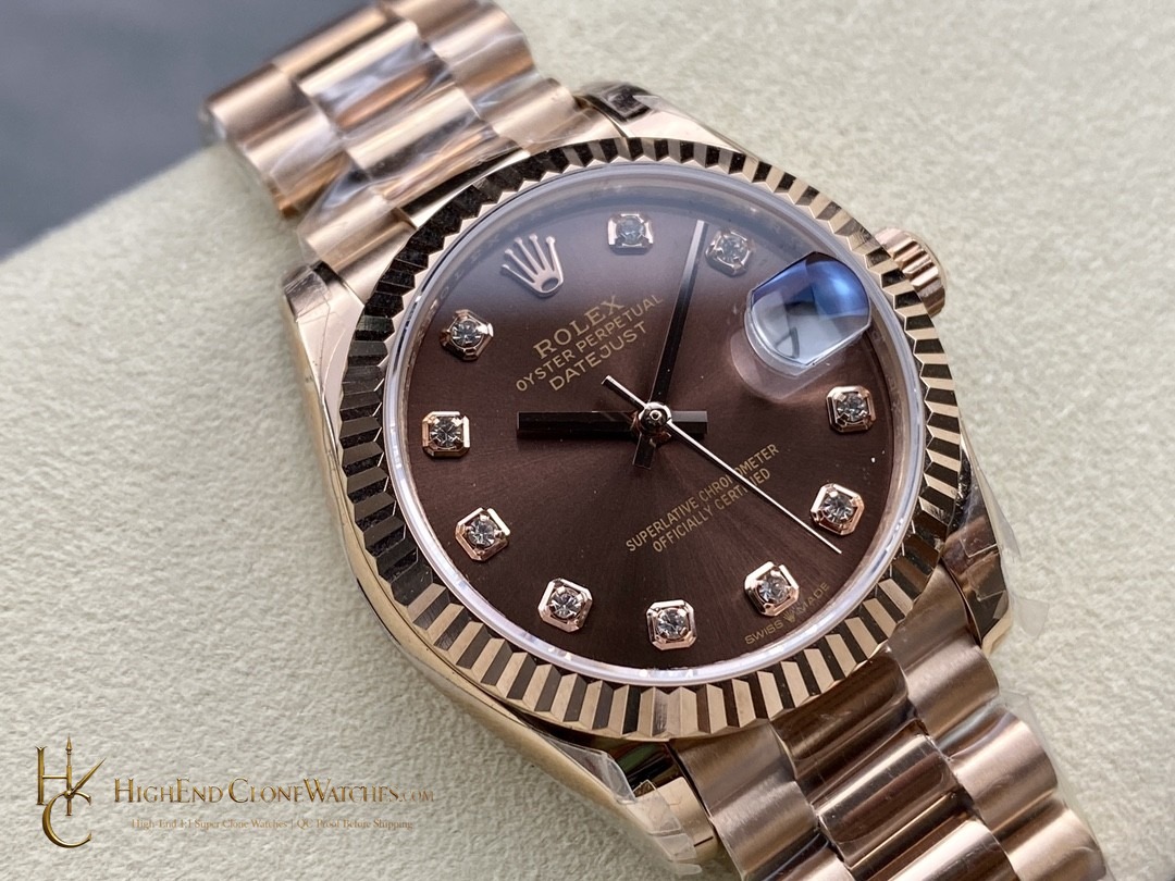 Rolex Datejust m278275-0010 angled dial view super clone watch