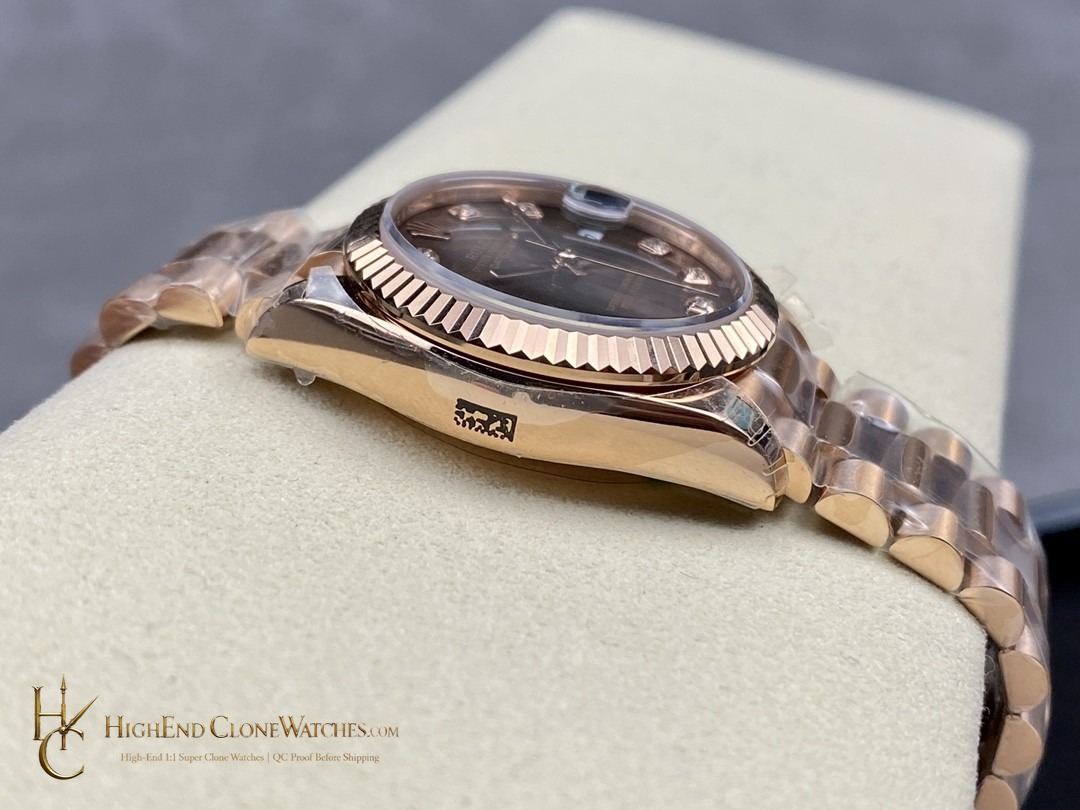 Rolex Datejust m278275-0010 crown and case detail super clone watch