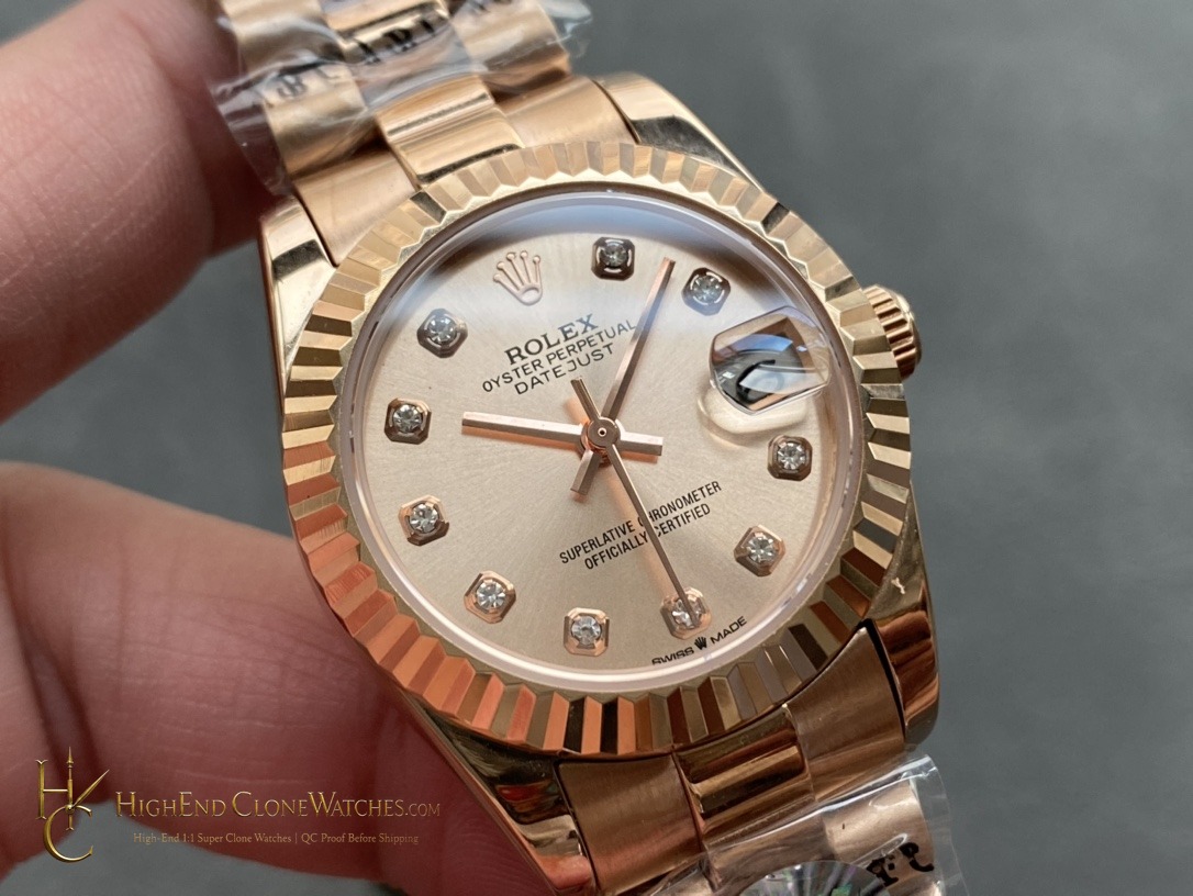 Rolex Datejust m278275-0031 angled dial view super clone watch
