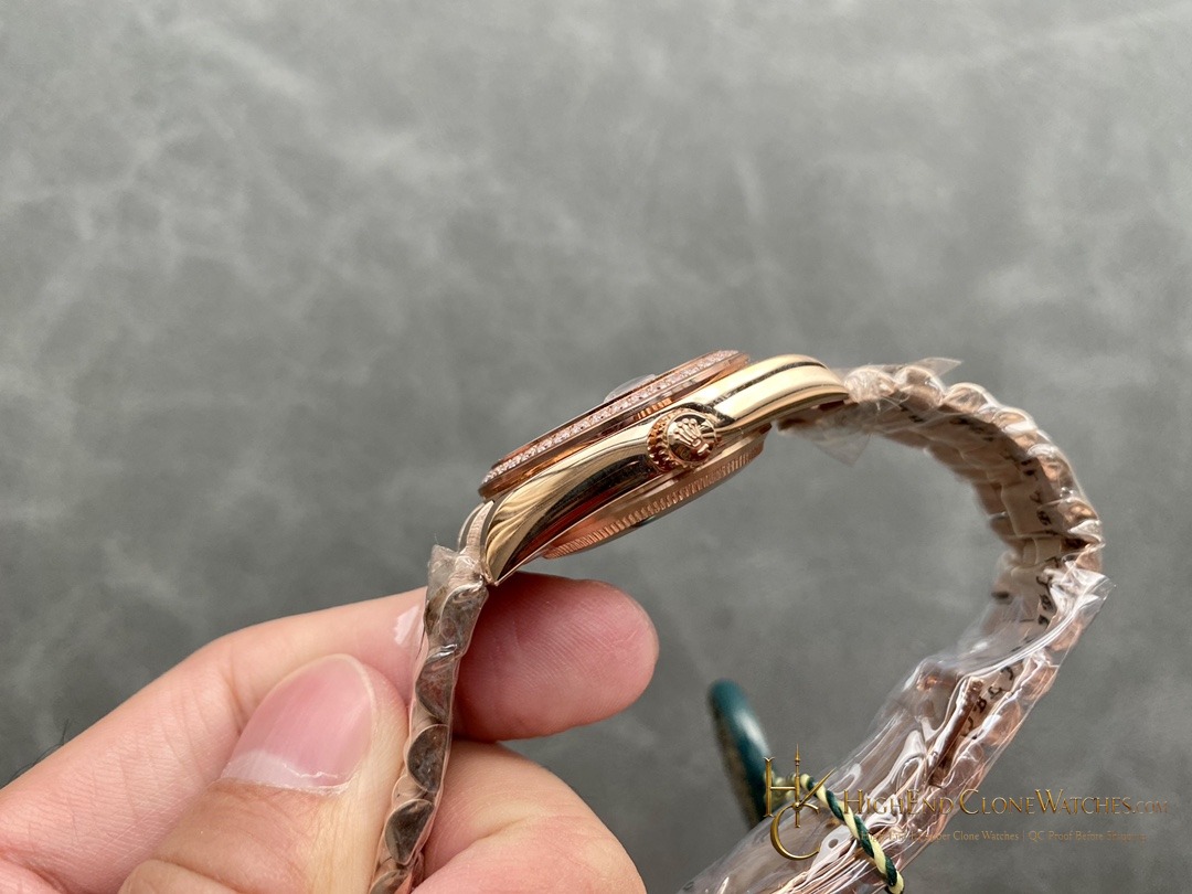 Rolex Datejust m278275-0031 crown and case detail super clone watch