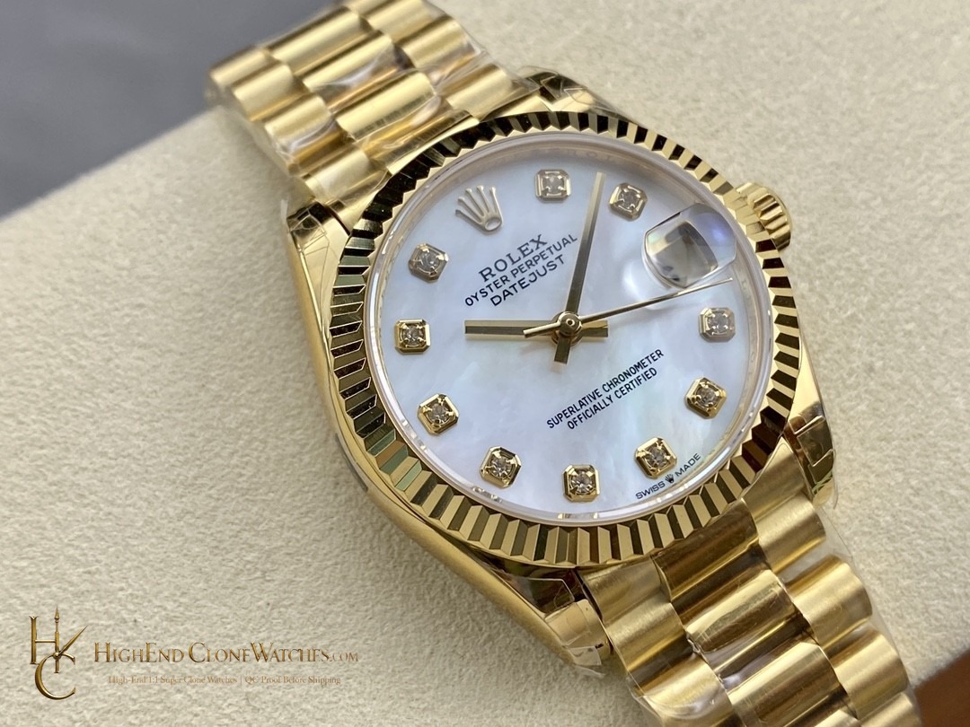 Rolex Datejust 31 m278278-0010 angled dial view super clone watch