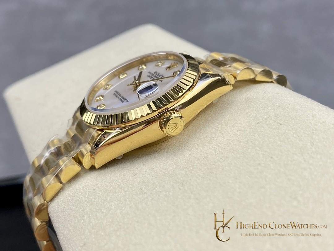 Rolex Datejust 31 m278278-0010 crown and case detail super clone watch