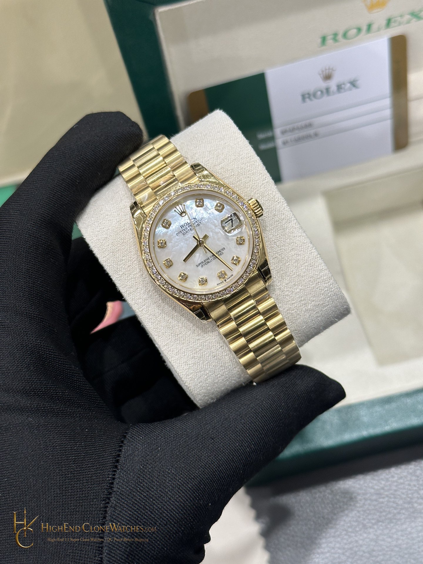 Rolex Datejust m278288rbr-0006 angled dial view super clone watch