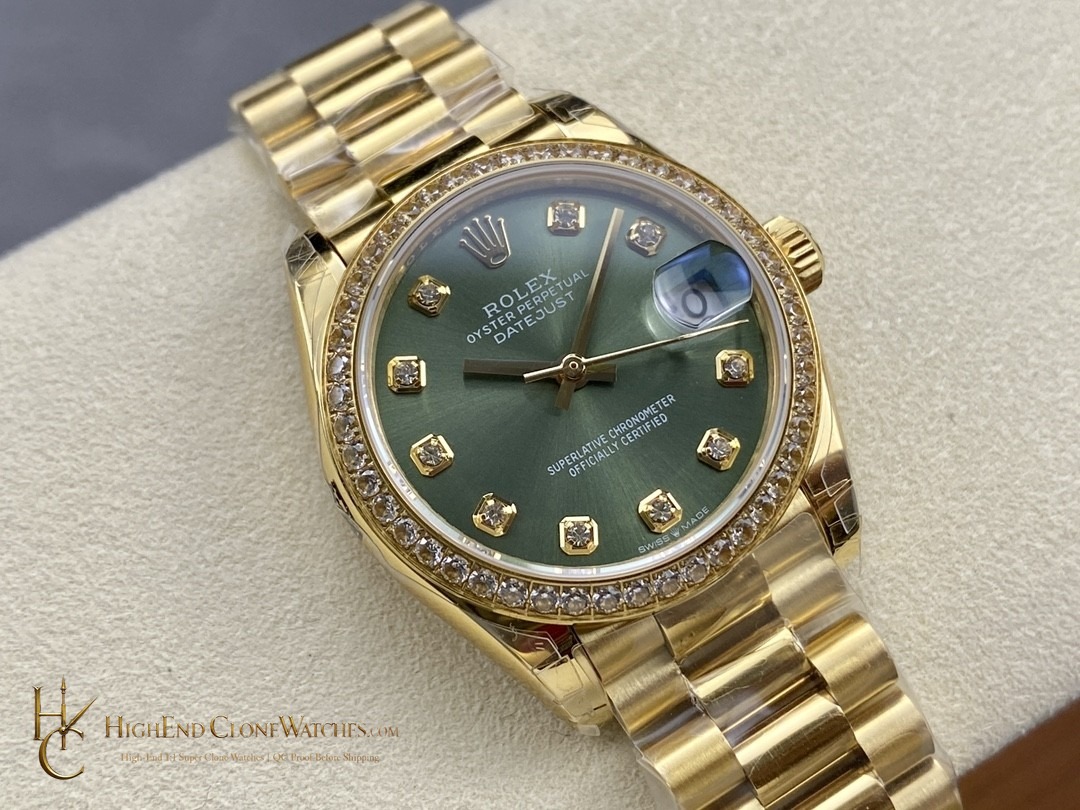 Rolex Datejust m278288rbr-0007 angled dial view super clone watch
