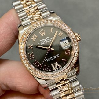 Rolex Datejust 278381RBR-0006 angled dial view super clone watch