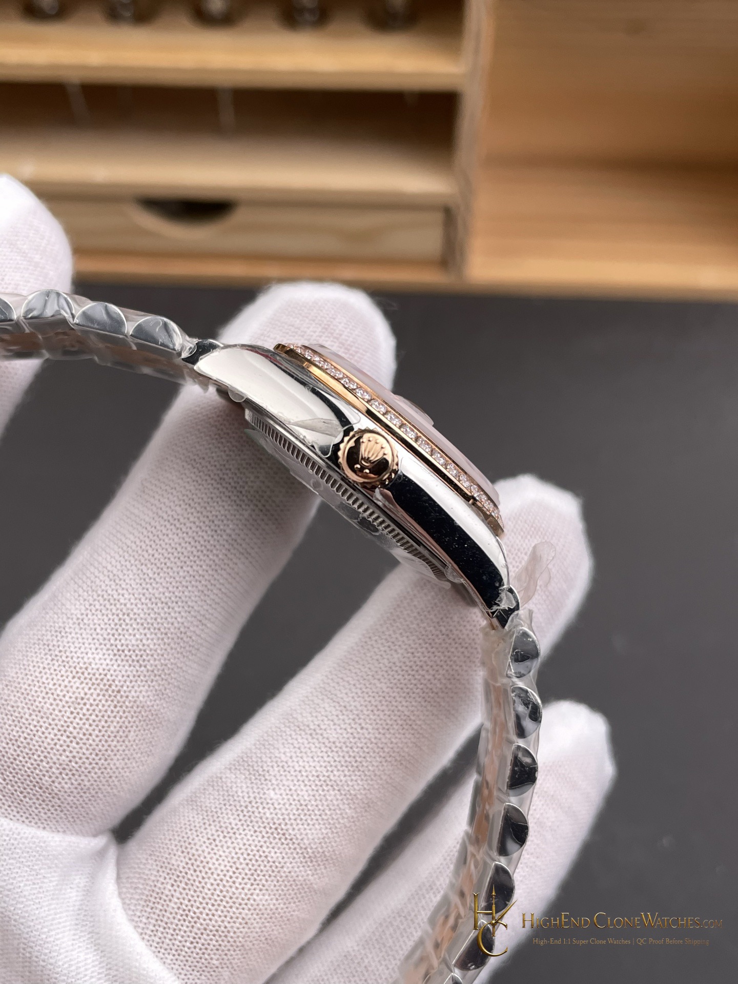 Rolex Datejust m278381rbr-0020 bezel detail super clone watch