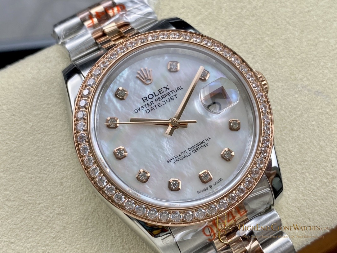 Rolex Datejust 278381RBR angled dial view super clone watch