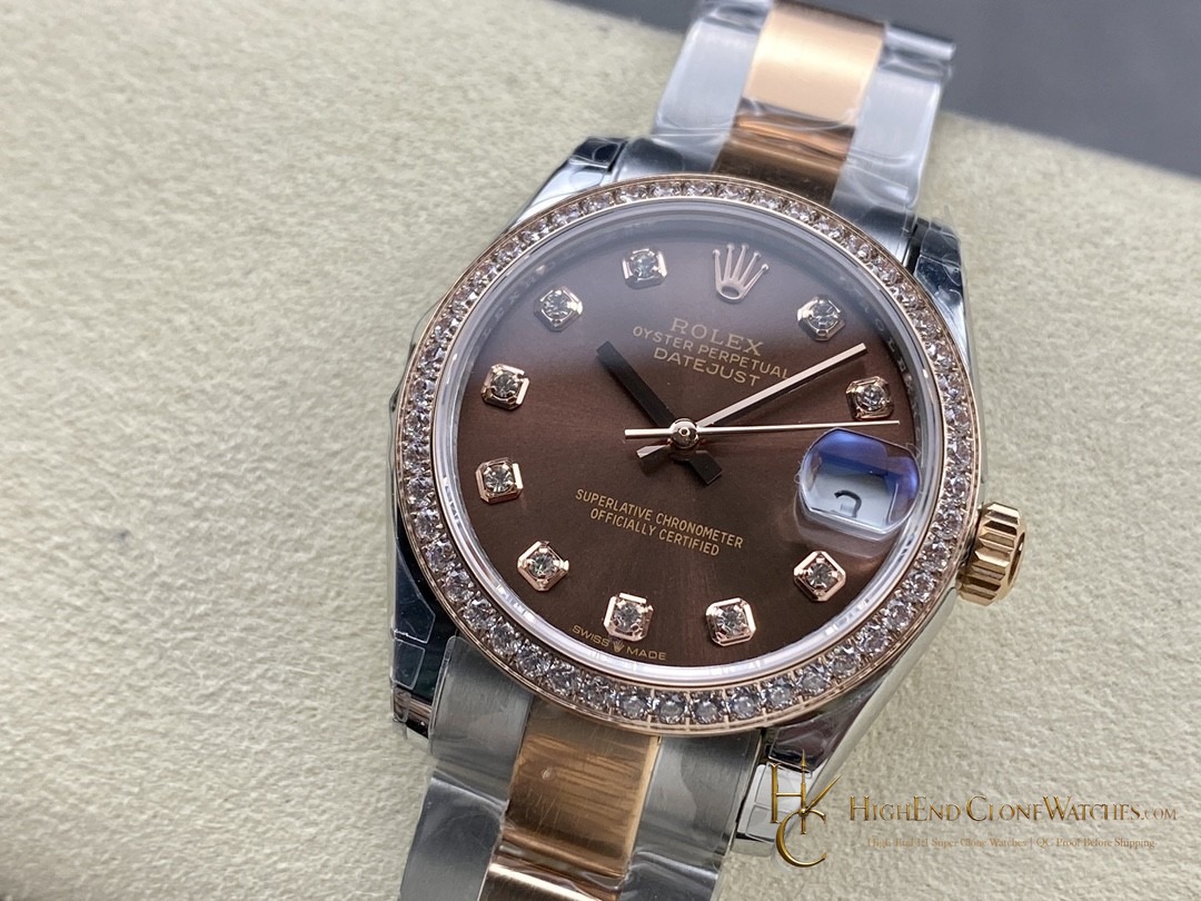 Rolex Datejust 278381RBR dial and marker detail super clone watch