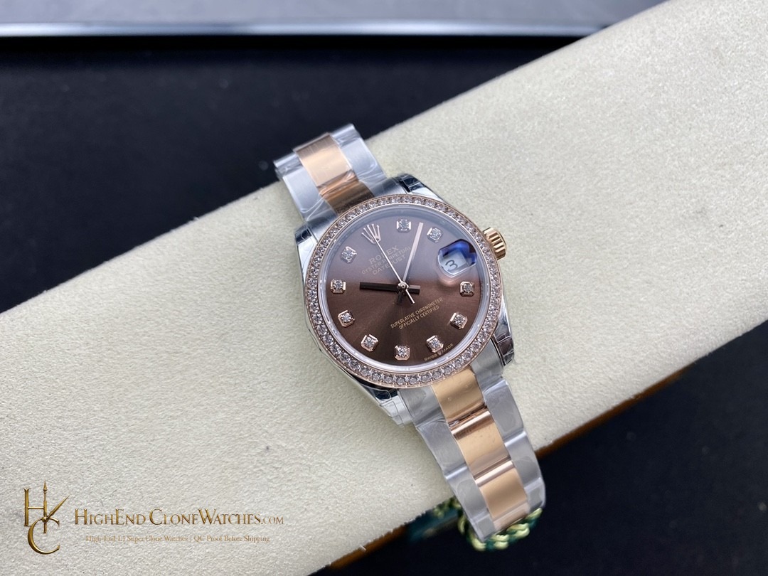 Rolex Datejust 278381RBR bezel detail super clone watch