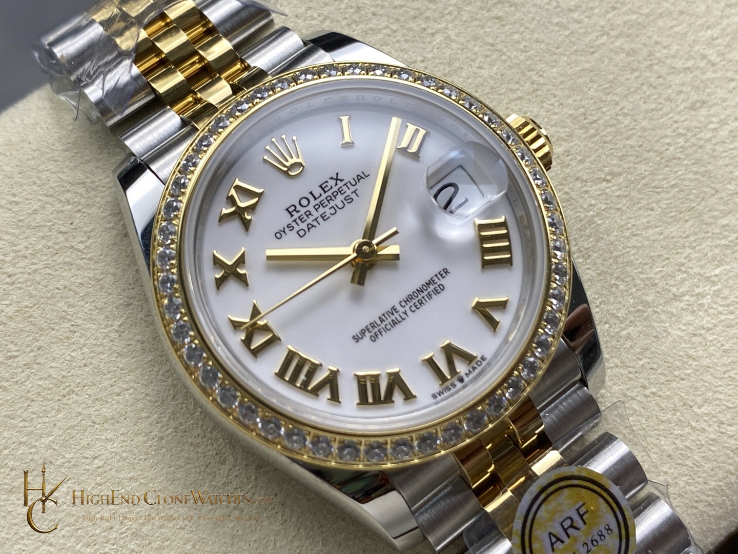 Rolex Datejust m278383rbr-0002 angled dial view super clone watch