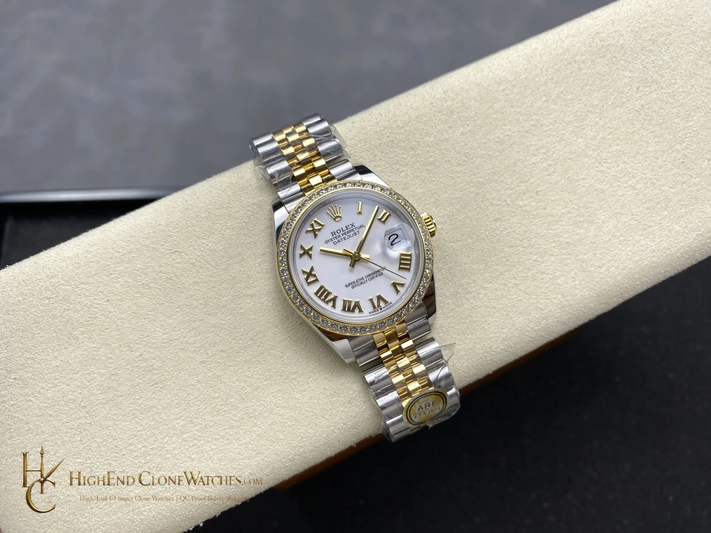 Rolex Datejust m278383rbr-0002 bezel detail super clone watch