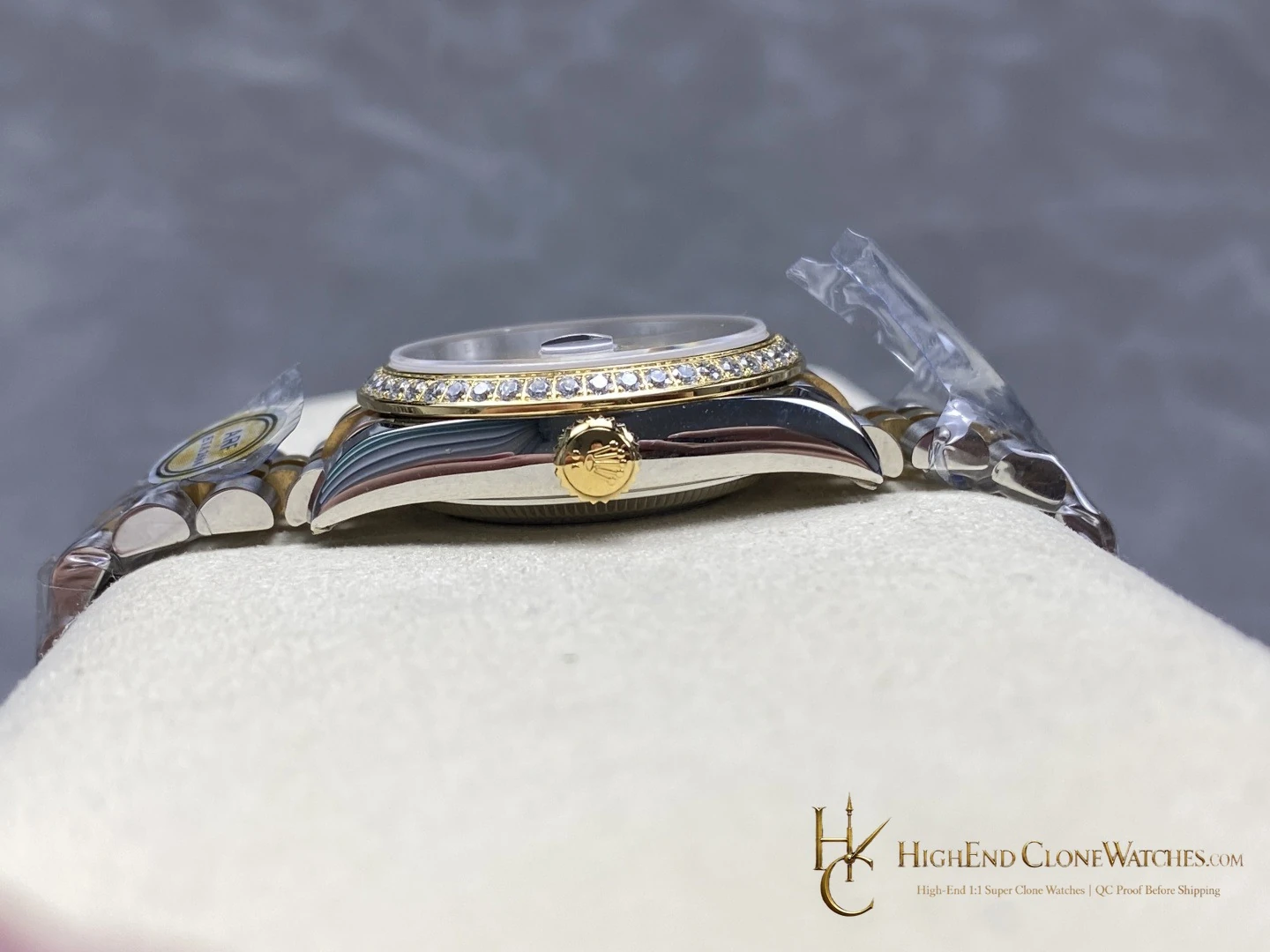 Rolex Datejust m278383rbr-0002 crown and case detail super clone watch