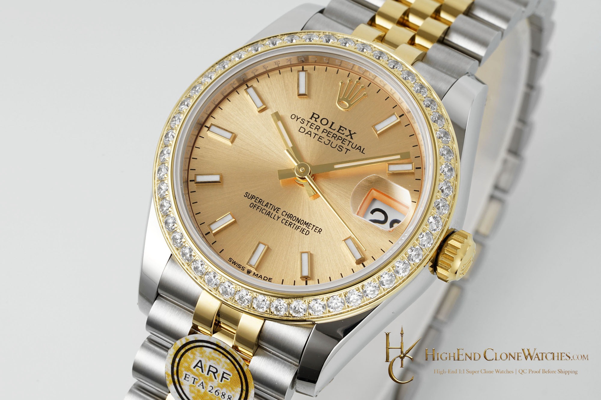 Rolex Datejust m278383rbr-0014 angled dial view super clone watch