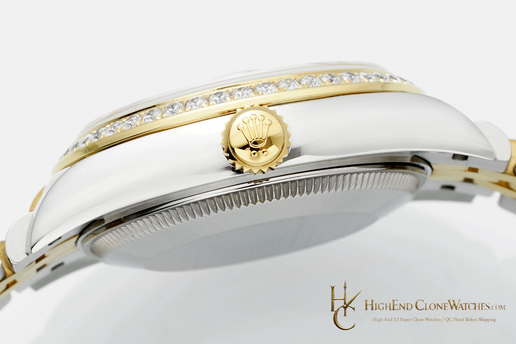 Rolex Datejust m278383rbr-0014 crown and case detail super clone watch