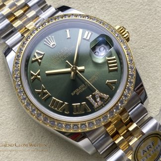 Rolex Datejust 278383RBR-0016 angled dial view super clone watch