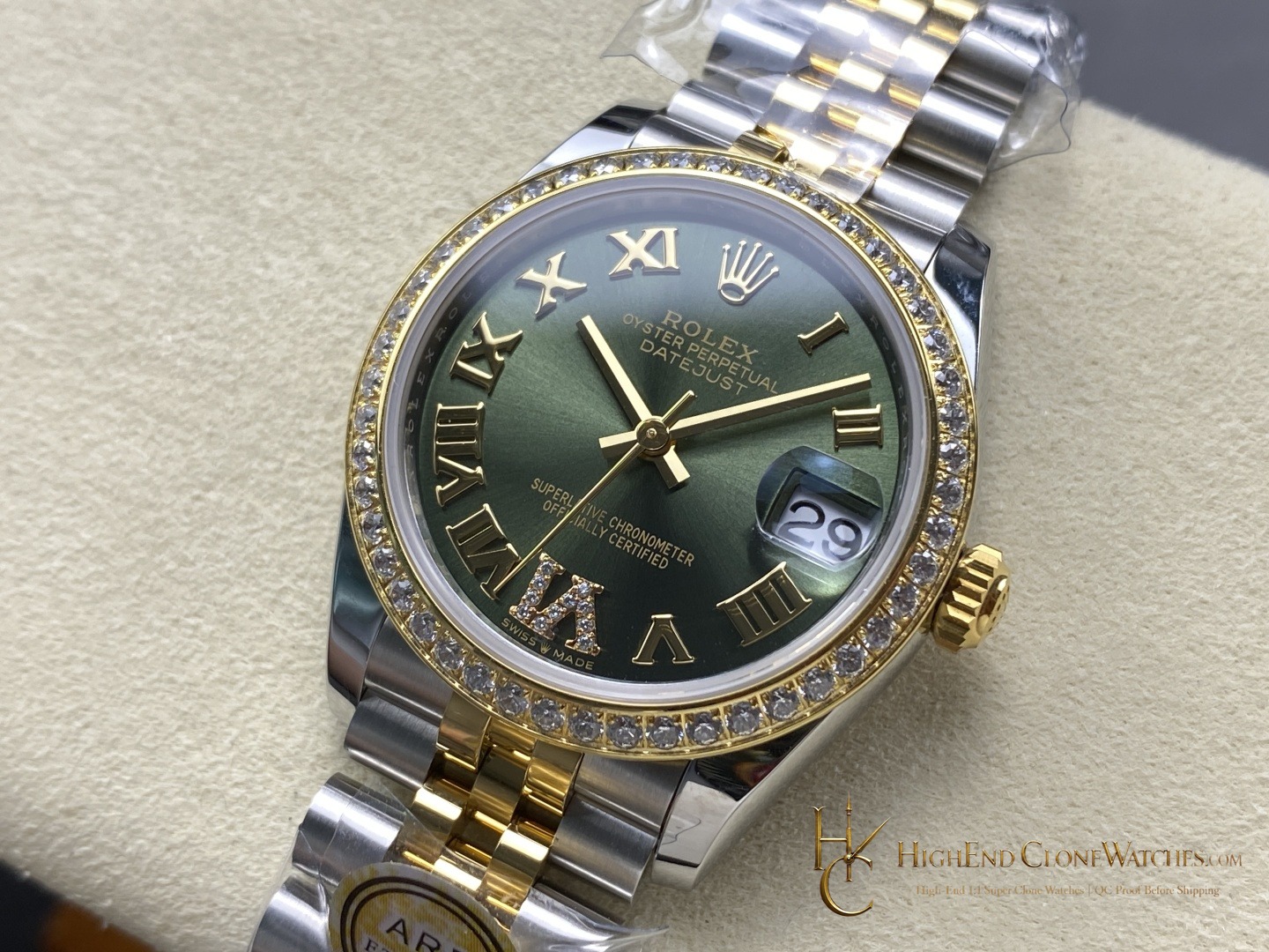 Rolex Datejust 278383RBR-0016 dial and marker detail super clone watch