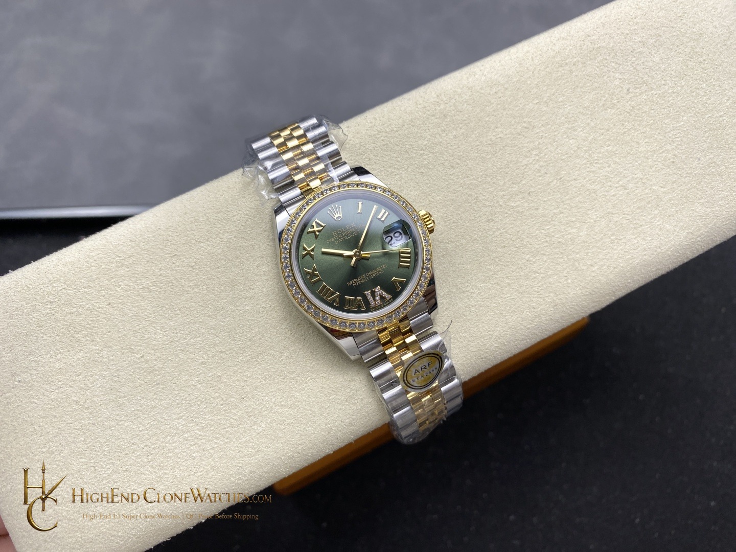 Rolex Datejust 278383RBR-0016 bezel detail super clone watch