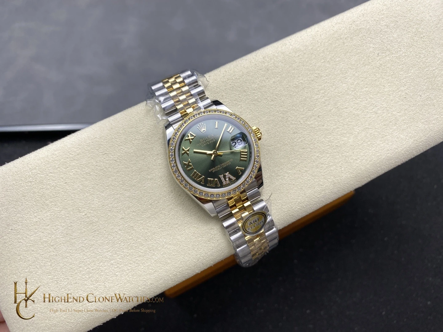 Rolex Datejust 278383RBR-0016 bezel detail super clone watch
