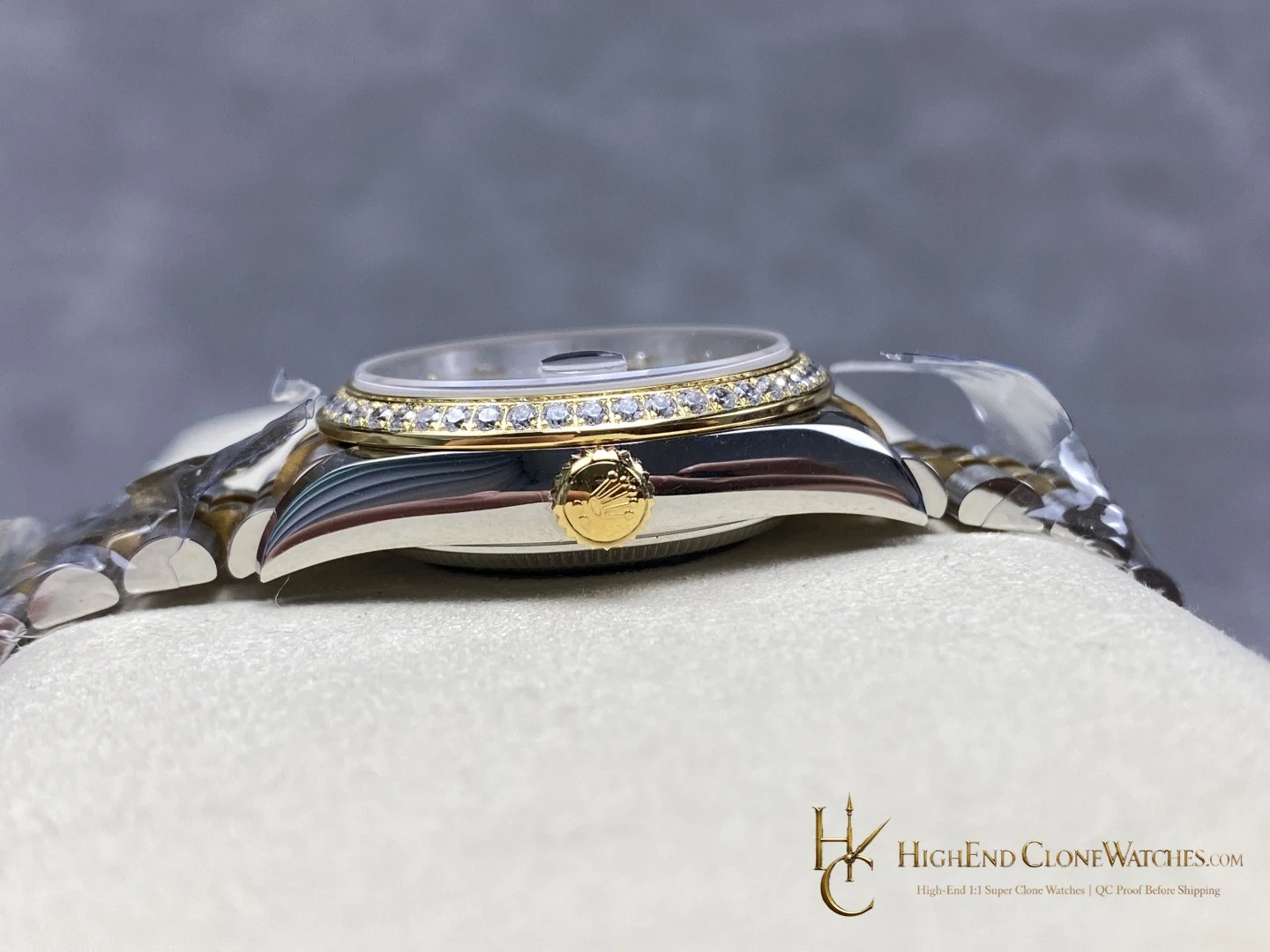 Rolex Datejust 278383RBR-0016 crown and case detail super clone watch