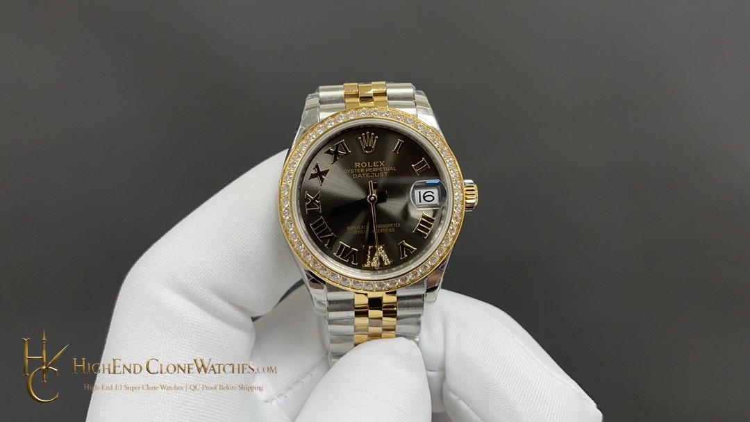 Rolex Datejust m278383rbr-0018 front view super clone watch