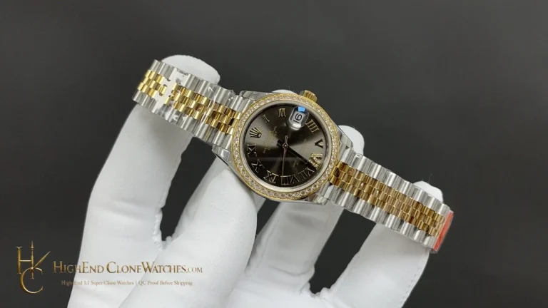 Rolex Datejust m278383rbr-0018 angled dial view super clone watch
