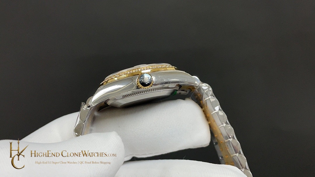 Rolex Datejust m278383rbr-0018 bezel detail super clone watch