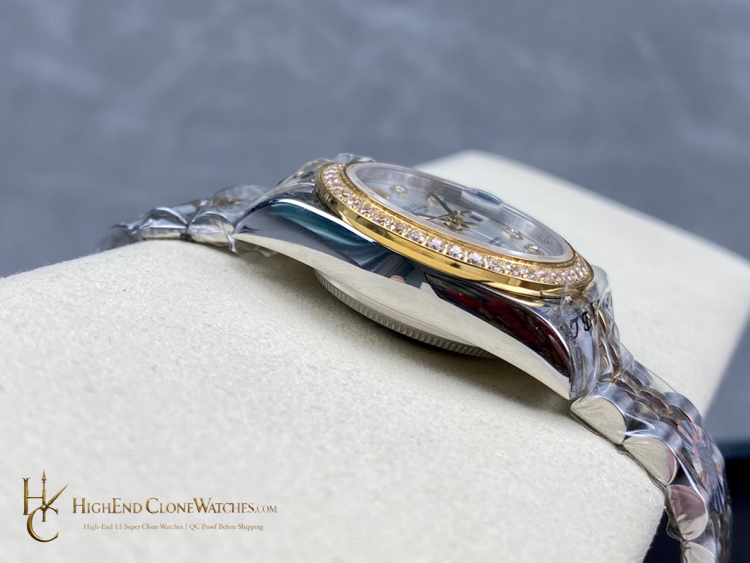 Rolex Datejust m278383rbr-0020 crown and case detail super clone watch