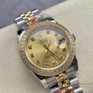 Rolex Datejust 278383RBR-0026 angled dial view super clone watch